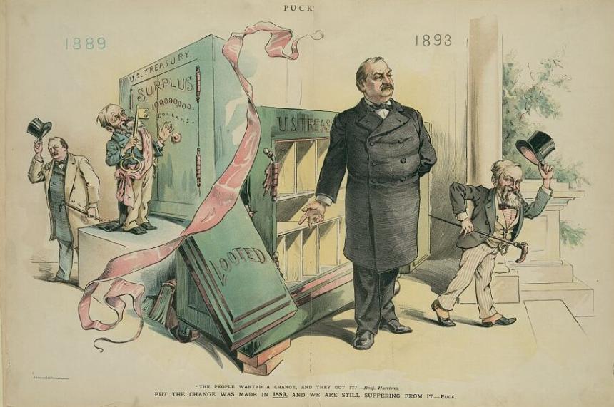 political cartoon-Harrison