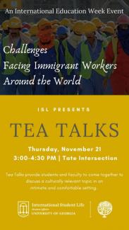 Flyer for the event Tea Talks with Dr. Cindy Hahamovitch Nov 21