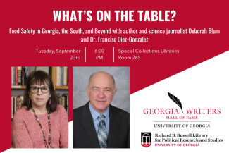 flyer for Georgia Writers Hall of Fame talk Sept. 23, 2025