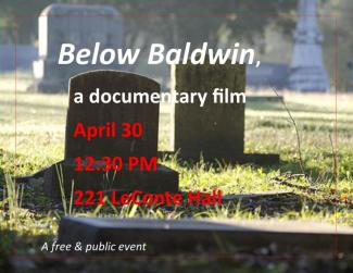 photo flyer of tombstones in shadow at UGA Athens cemetery