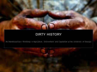 Dirty History workshop title header and image of dirty hands