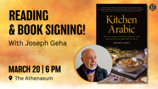 flyer for book talk March 20 by Joseph Geha