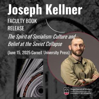 Joseph Kellner and the cover of his 2025 book The Spirit of Socialism