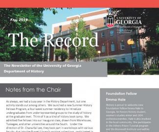 cover of history department annual newsletter 2018