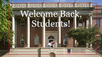 Welcome sign with LeConte Hall image