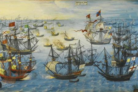 photo of art - painting  illus. of Spanish Armada of 1588