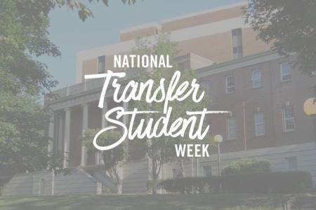 National Transfer Week title on a photo of LeConte Hall, at UGA