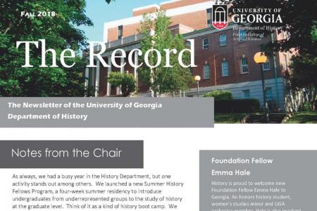 cover of history department annual newsletter 2018