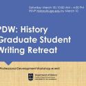 flyer for grad student writing retreat March 18