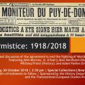 Armistice: 1918/2018 flyer includes a small photo of newspaper from 1918