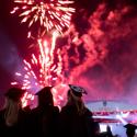 night phot of fireworks at past UGA Commencement