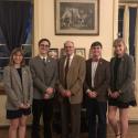 Photo of John Inscoe (middle) with Phi Kappa Literary society officers 2019