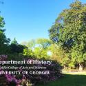 photo outside of LeConte Hall in Spring